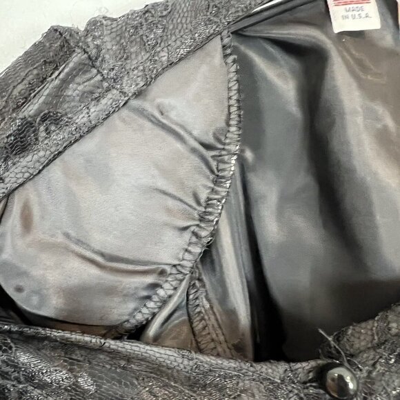 Gothic Chic Black Lace Long Sleeve Dress Size 5 Vintage 80s/90s Lace Up - Picture 10 of 11